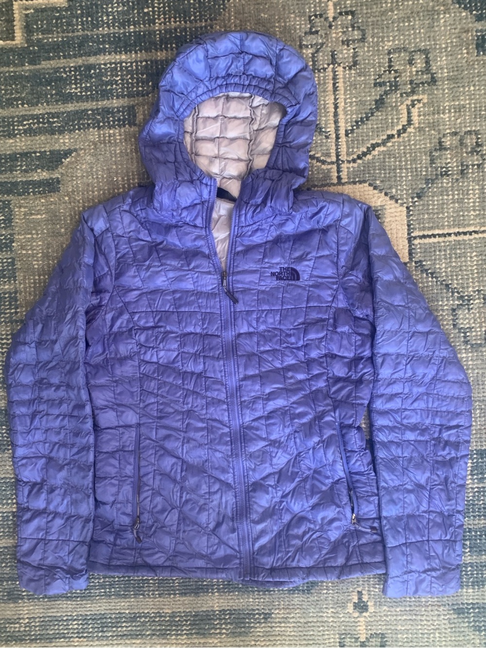 The North Face Women's Quilted Hooded Puffer Jacket in Purple